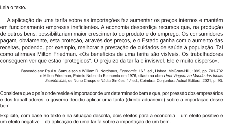 Ficha 25 - Preparação Exame Economia
