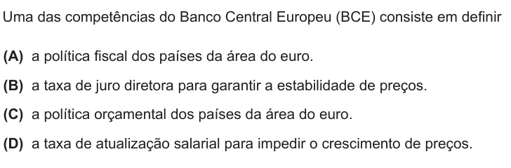 Ficha 25 - Preparação Exame Economia