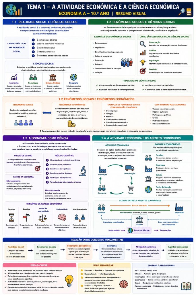Resumo visual A Atividade Económica e a Ciência Económica